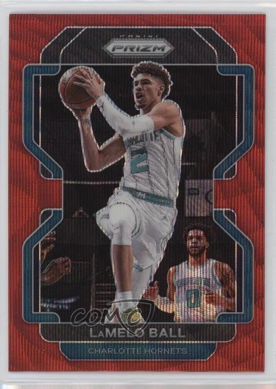 2021-22 Panini Prizm Ruby Wave Prizm LaMelo Ball #185 18jt
