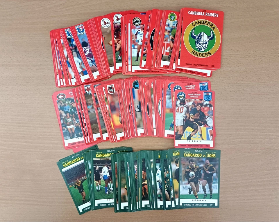1991 Stimorol rugby league complete 210 card set NRL bulk lot - image 2 of 4