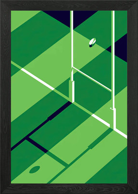 Rugby Torpfosten gerahmtes Wandbild Poster Leinwanddruck Bild