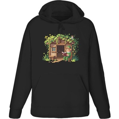 Hoodie/Kapuzenpullover ''Elf Reading Book Outside Cottage'' für Erwachsene (HO061075)