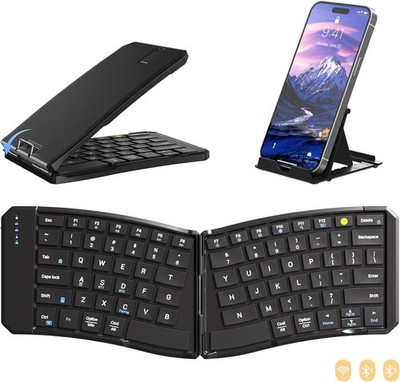Ergonomic Foldable Keyboard, 3-Device Dual Mode 2.4G & Bluetooth | Ultra-Slim