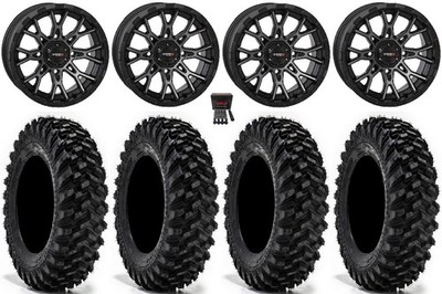 System 3 ST-6 14'' Wheels Dark Tint 34'' Warrior XT Tires RZR Turbo S / RS1