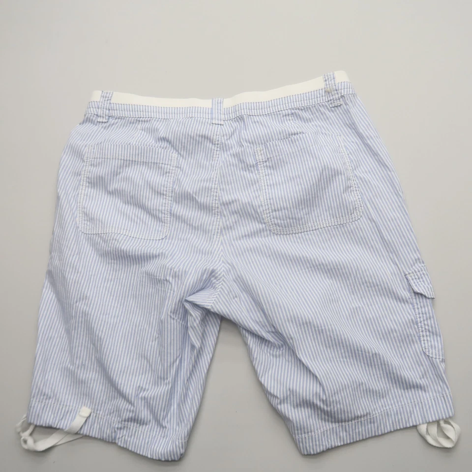 Bermudas elásticas de algodón a rayas azules talla 14 St Johns Bay para mujer 10,5 Foto 2 de 4