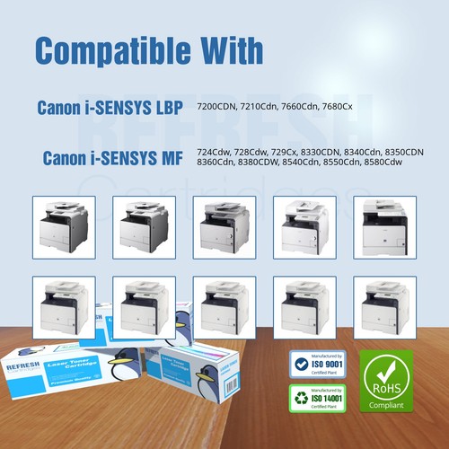 Cartuchos de actualización tóner cian 718C compatible con impresoras Canon - Imagen 4 de 9