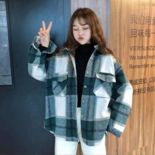 Yesstyle Plaid Green and White Jacket One Siz...