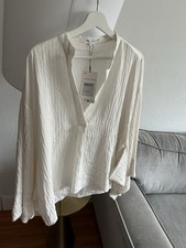 Blusa Zara bianca a righe kimono minimalista Lagenlook Xl
