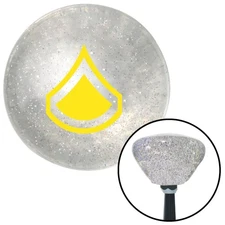 Yellow Private First Class Clear Retro Metal Flake Shift Knob w/ M16x1.5 Insert