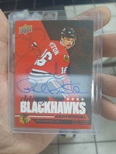 2025 Upper Deck Chicago Blackhawks Centennial Red Hot Rich Preston #96 Auto EK1
