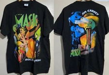 The mask movie classic 2 sided t-shirt vintage black short sleeve QT3883