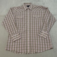 Panhandle Slim Shirt Men's 16.5-35 L Plaid Pearl Snap Long Western