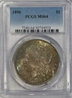 1896 Morgan Dollar PCGS MS64 Beautiful Crescent Toned Lustrous Eye Appeal