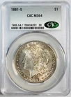 1881 S Morgan Silver Dollar CACG MS 64 CAC