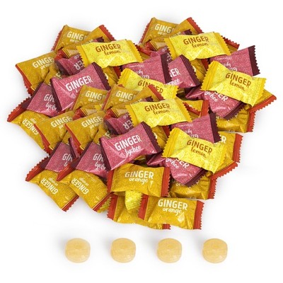 Ginger Candy Assorted Fruit Flavors, 2 lb bag, Individually Wrapped Healthy C...
