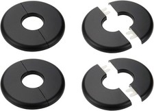 4 Pcs Wall Split Flange ABS Round Self Adhesive Escutcheon Plate Buckles Design