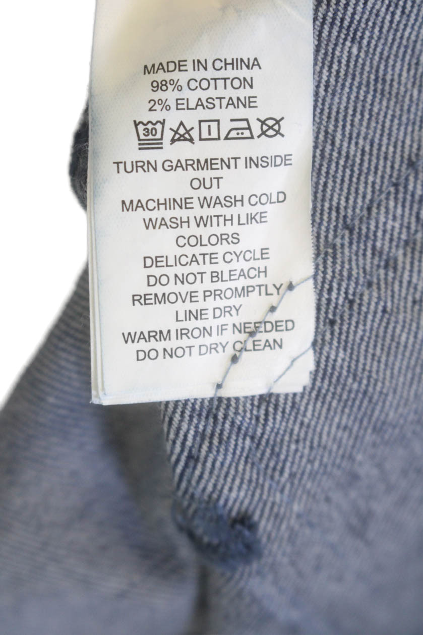 Kate Spade New York Womens Cotton Wide Leg Color Block Jeans Blue Size 27 thumbnail 6