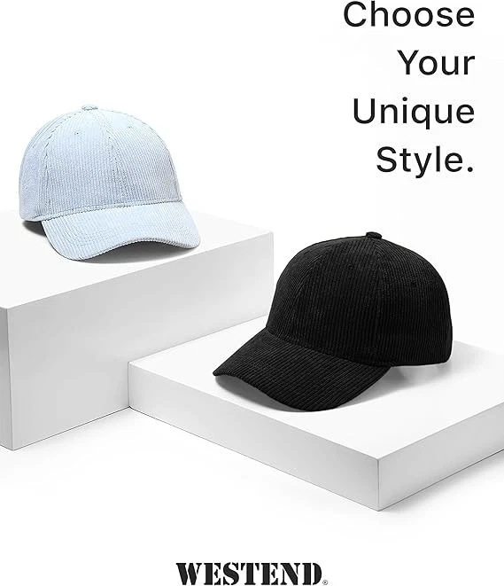 Corduroy Baseball Cap for Men and Women - Cool Weather Hats
Opens in a new window or tab
