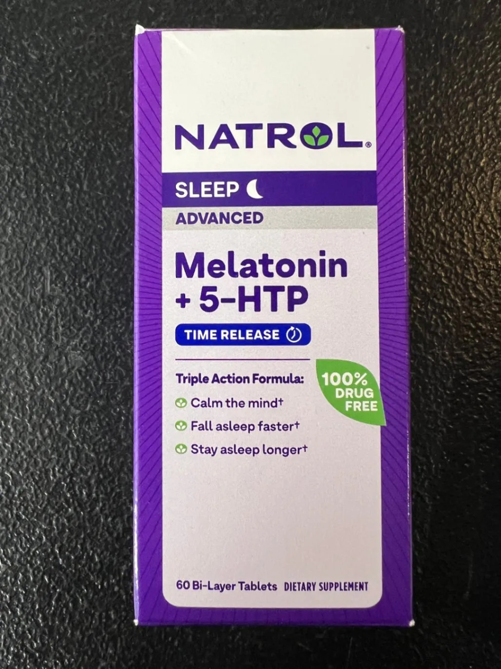 2x Natrol Advanced Sleep Melatonin + 5-HTP Time Release 60 Bi-Layer Tablets