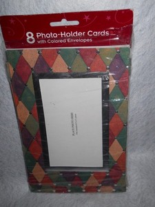 NEW ~ 8 Photo-Holder Cards With Envelopes Multi-Colored ~Holds 4"x6" photo