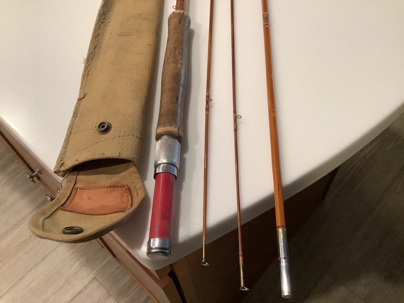 Vintage Montague FLASH Bamboo Foot Fly Fishing Rod 3-Piece & Extra Tip & Case