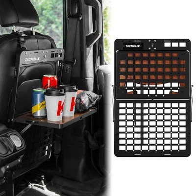 Car Seat Rigid MOLLE Panel with Foldable Tray for Outdoor Storage