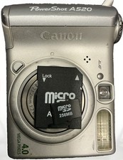 Canon PowerShot A520 4.0MP Ai AF Digital Camera WORKING W/256MB SD FAIR CONDI