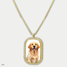 New Cute Golden Retriever Dog Fashion Pendant Necklace Chain Image Dog Tag Chain