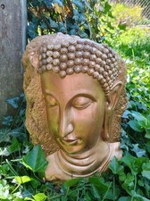 Vintage Buddha Head Bust Face Profile Thick R...