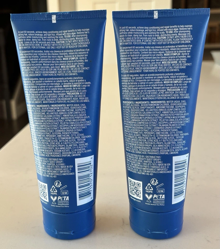 Mascarilla restauradora Aquage 60 segundos para todo tipo de cabello (2) 6 oz/170 g cada una Foto 2 de 2