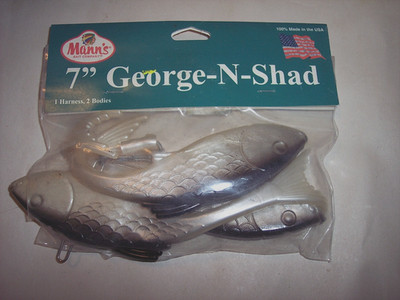 Manns George n Shad 7'' Bait Fish Swimbait Deep Sea Lure Big Game Fish Musky Pike