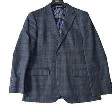 Nautica Men's Plaid Sport Coat Blazer Jacket Modern Fit Navy Blue Size 38S