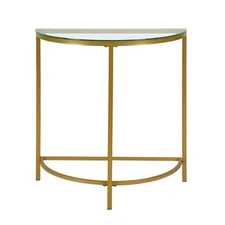 Pemberly Row Modern / Contemporary Half Round Console in Gold