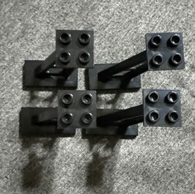 Lego 4x 4476b Black Support 2 x 4 x 5 Stanchion Inclined, 5mm Wide Posts 7754