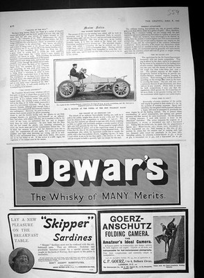 Alter 1905 Bianchi Wolseley Motor Car Dewars Whisky Sardine Plantol Soa 20.