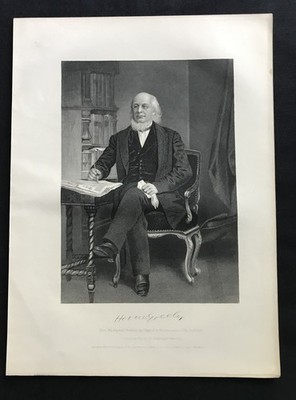 steel engraving Greely Horace Go West young man newspaper editor antislavery #3