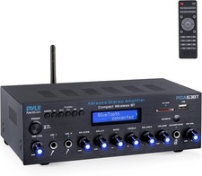 Pyle Wireless BT Stereo Amplifier Channel 200 Watt Power Home Audio Receiver