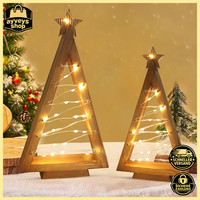 Weihnachtsdeko LED Holz Weihnachtsbaum Mit Stern 2 StüCk Tischdeko Weihnachten