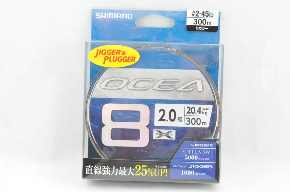 Shimano OCEA 8 PE #1.5-6 ocho líneas trenzadas 33lb-113lb 300m 【Envío en 1 día】 Foto 3 de 4