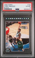 2008-09 Topps Black #129 Corey Brewer #/51 PSA 6 EX-MT MINNESOTA TIMBERWOLVES