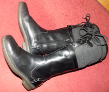 *UGG ELSA* LONG BLACK WATER PROOF LEATHER BOOTS SIZE 7.5