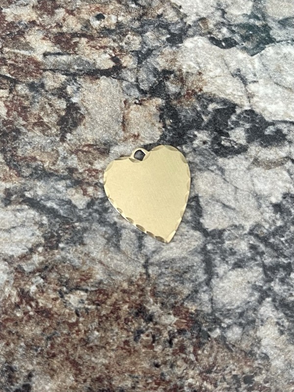 12k Antique Heart Charm Yellow Gold Antique