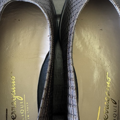 Salvatore Ferragamo Flats Womens Size 7 1/2 Bronze Metallic Leather Slip On - Picture 4 of 14
