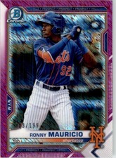 Ronny Mauricio 2021 Bowman Prospect Fuchsia Shimmer Chrome Refractor #BCP-23