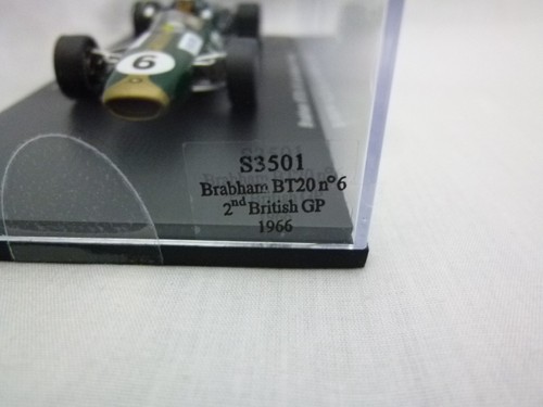 Spark 1:43 F1 Brabham BT20 #6 Denny Hulme 2nd British GP 1966 S3501 Diecast Car - Picture 10 of 12