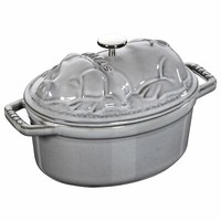 Staub Kochgeschirr Cocotte BräTer Kochtopf Bratentopf Schwein 17 Grau Oval