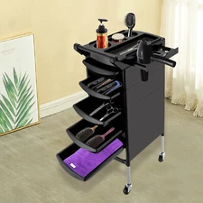 5-Drawer Rolling Barber Beauty Salon Cabinet Trolley Stylist Station Equipment