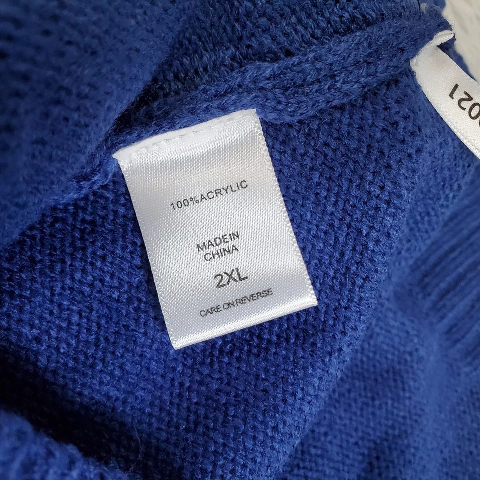 Suéter para mujer New York & Company 2XL azul marino tejido manga larga cuello redondo pulóver Foto 4 de 4