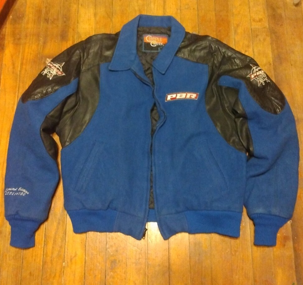 VTG Wrangler PBR Bud Light Cup ジャケット Vintage Wrangler Bud Light Cup Pbr Wool Leather Jacket Large