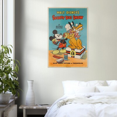 Disney Mickey Mouse Vintage Movie Poster, Society Dog Show 1939