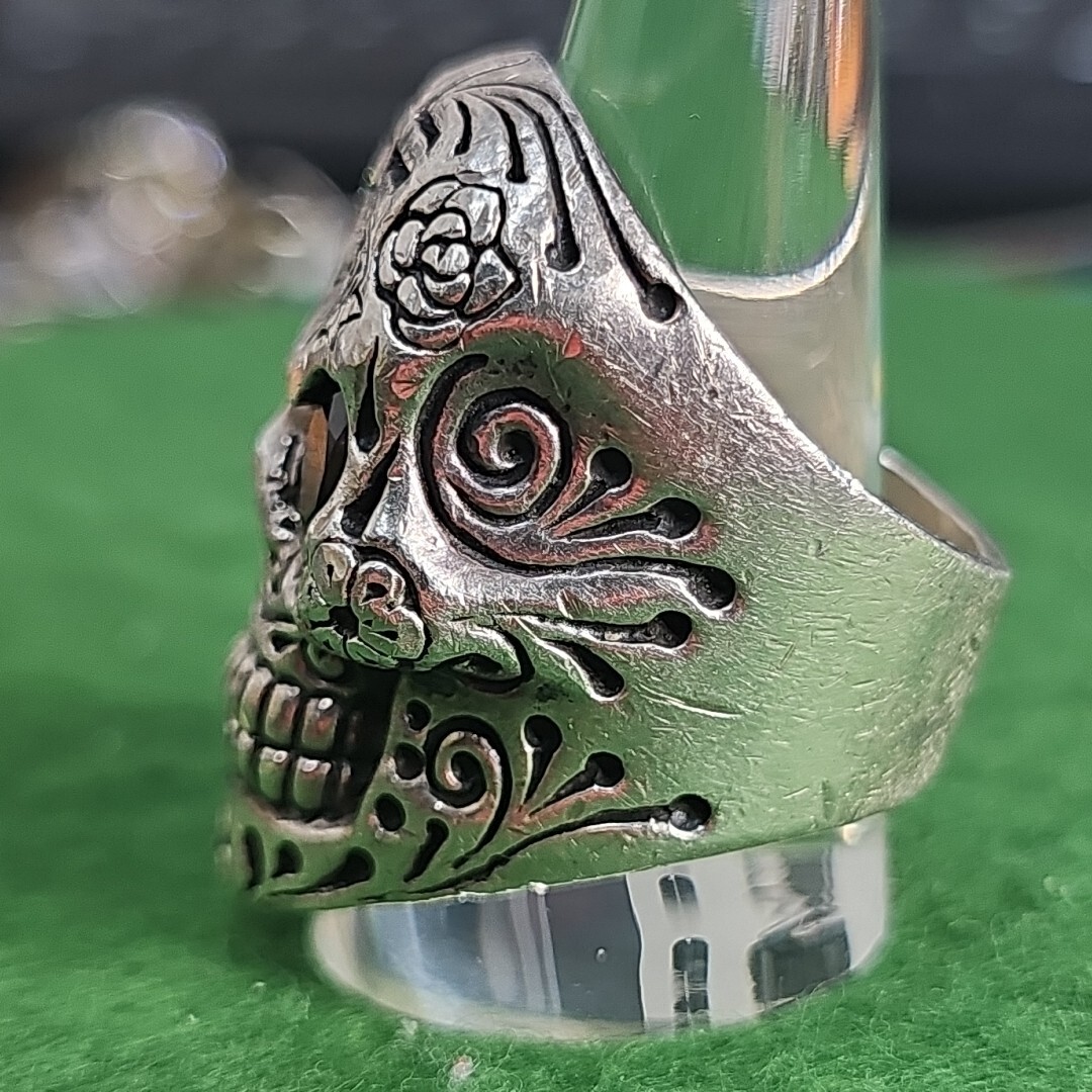 king baby スカル　リング King Baby Studio Sterling Silver Large Baroque Skull Ring