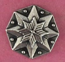 Vintage  Pewter Buttons!  8 Gorgeous Raised Stars. 13/16” NOS Norway